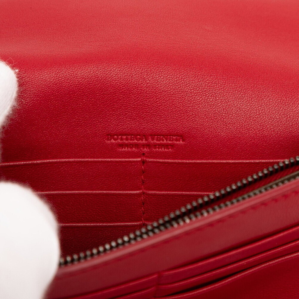 BOTTEGA VENETA Red Leather Intrecciato Shoulder Bag - Picture 5 of 7
